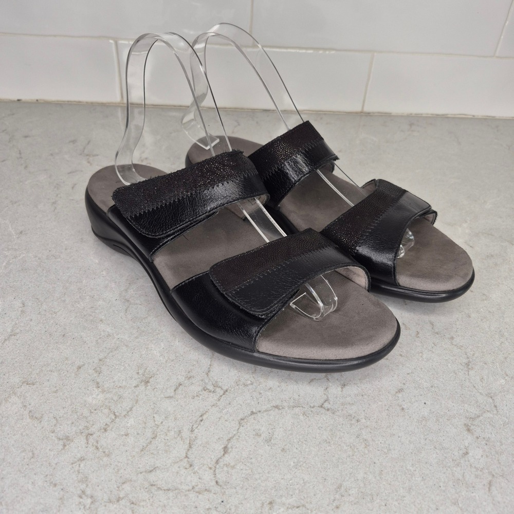 SAS Sandals Nudu Adjustable Strap Comfort 9 WW Black Womens